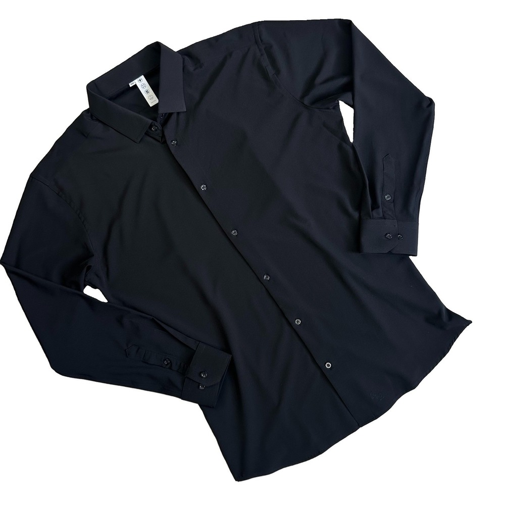 State & Liberty Stretch Performance Shirt Button Long Sleeve Men 2XL Black